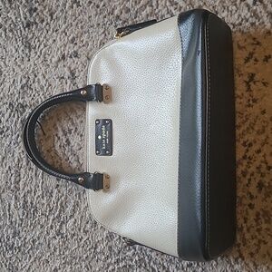 KATE SPADE Berkeley Lane Rachelle Small Satchel Porcelain White & Black Leather